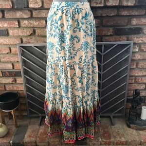 Free People Vivid Pais Boho Tiered Maxi Skirt